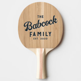 Raquete De Ping Pong White oak Wood Retro Family Name & Year