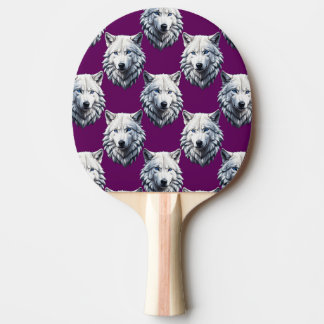 Raquete De Ping Pong White Wolf Head Pattern Design Purple 