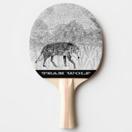 Raquete De Ping Pong Wildlife illustration Grey Wolf Personalized