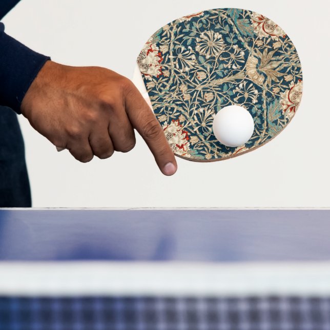 Raquete De Ping Pong William Morris Antique Honeysuckle Floral (Insitu)