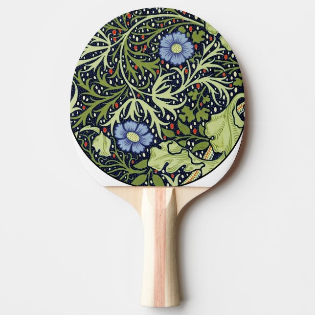 Raquete De Ping Pong William Morris Seaweed Flor Antiquado (Frente)