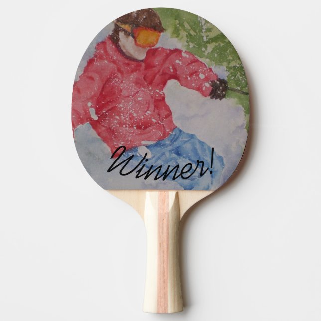 Raquete De Ping Pong Winner Down Hill Snow Skier (Frente)