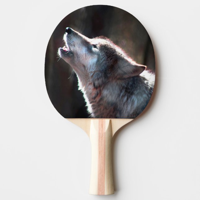 Raquete De Ping Pong Wolf Howling Lone Wolf (Frente)