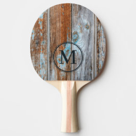Raquete De Ping Pong Worn Blue Wash Wood Monogram