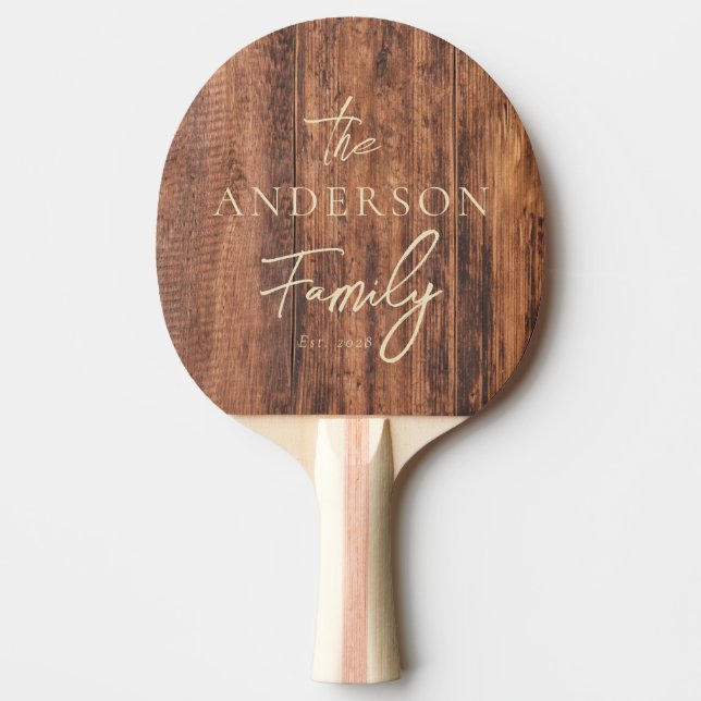 Raquete De Ping Pong Worn Cutting Board Hand Written Family Name (Frente)