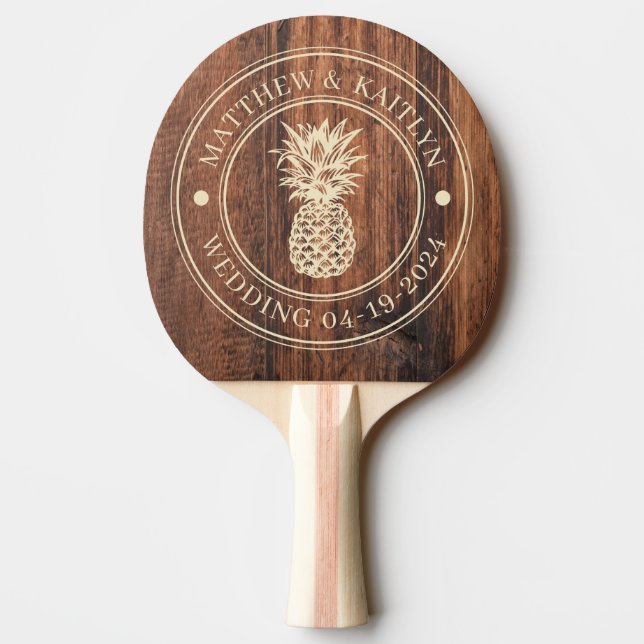 Raquete De Ping Pong Worn Cutting Board Pineapple Wedding Names (Verso)