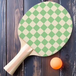 Raquete De Ping Pong Xadrez de Hortelã e Creme