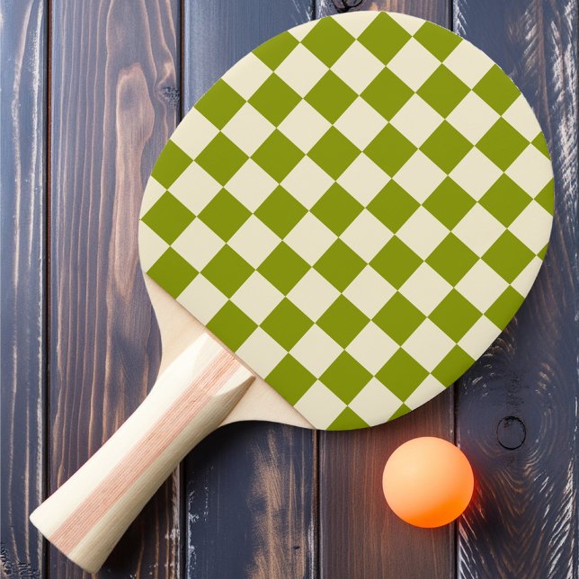 Raquete De Ping Pong Xadrez de Oliva e Creme (Criador carregado)