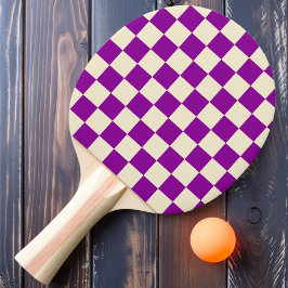 Raquete De Ping Pong Xadrez de Uva & Creme