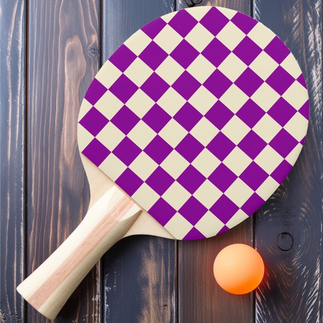 Raquete De Ping Pong Xadrez de Uva & Creme (Criador carregado)