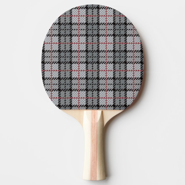 Raquete De Ping Pong Xadrez do pixel no cinza com listra vermelha (Frente)