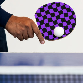 Raquete De Ping Pong Xadrez Roxo e Preto
