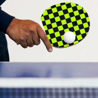 Raquete De Ping Pong Xadrez Verde Neon e Preto