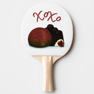 Raquete De Ping Pong XOXO Bombom de Dia dos Namorados e Chocolate Amare