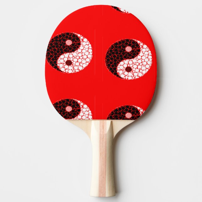 Raquete De Ping Pong Yang circulcles em vermelho (Frente)