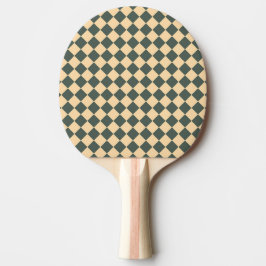 Raquete De Ping Pong Yellow Green Checker Diamond Pattern