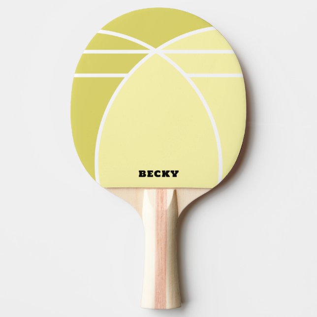 Raquete De Ping Pong Yellow Personalized Ping Pong Paddle with Name (Frente)