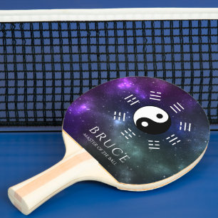 Raquete De Ping Pong Yin Yang com Símbolos Bagua Trigram I-Ching