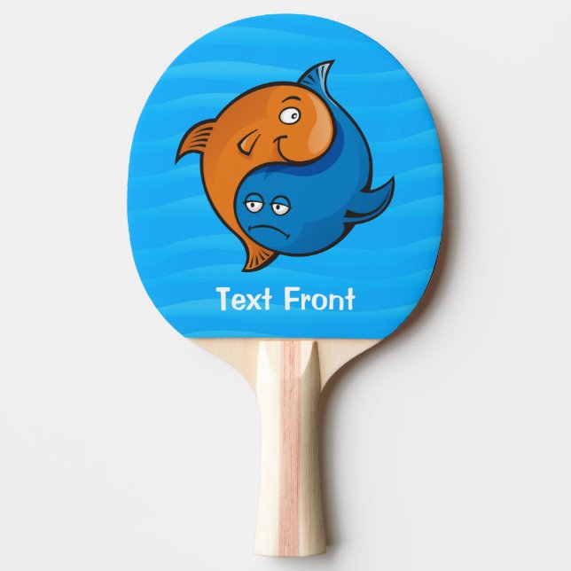 Raquete De Ping Pong Yin Yang Fish Cartoon (Frente)