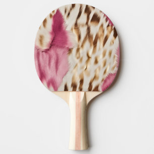 Raquete De Ping Pong Zebra Dourada Rosa na moda