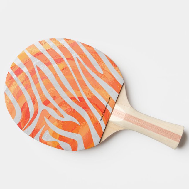 Raquete De Ping Pong Zebra Orange e Impressão branca (Lateral)