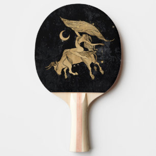 Raquete De Ping Pong Zodiac Goddese Astrologia de Taurus Dourados Cós