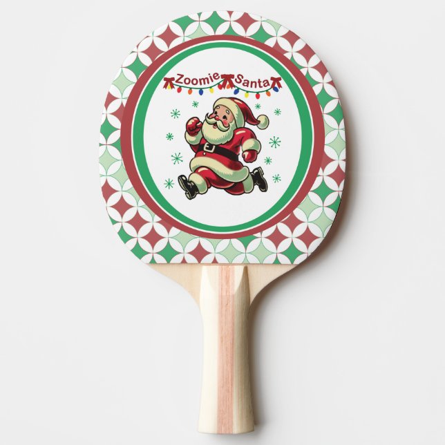 Raquete De Ping Pong Zoomie Santa Christmas (Frente)
