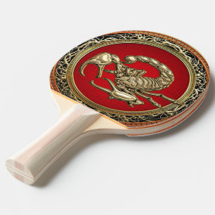 Raquete De Tênis De Mesa [310] Escorpião de Ouro Sagrado em Vermelho