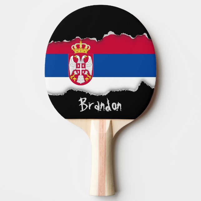 Raquete De Tênis De Mesa Bandeira de Serbia (Frente)