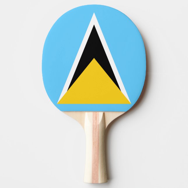 Raquete De Tênis De Mesa Bandeira do Santo Lucia Ping Pong Paddle (Frente)