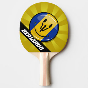 Raquete De Tênis De Mesa Bandeira feliz de Barbados