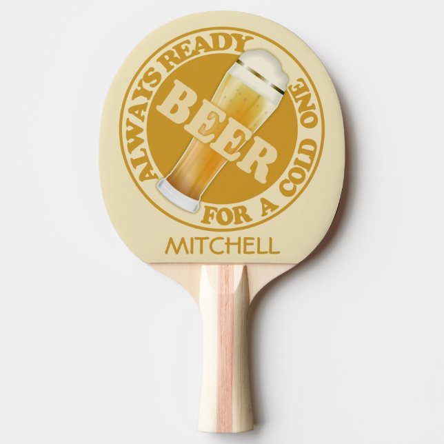 Raquete De Tênis De Mesa BEER nome personalizado ping pong paddle (Frente)