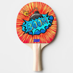Raquete De Tênis De Mesa Bomba de Estilo em Quadrinhos de Arte pop! Persona