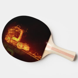 Raquete De Tênis De Mesa Caminhão Vermelho Queimado em Chamas de Fogo
