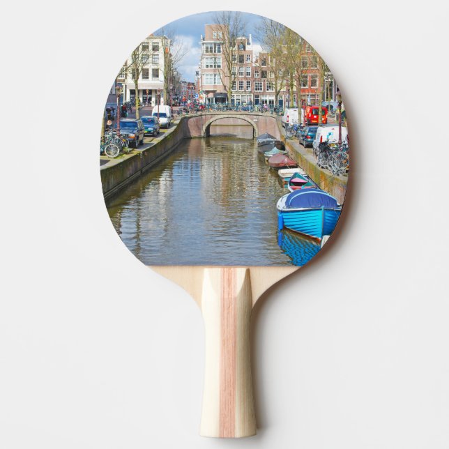 Raquete De Tênis De Mesa Canal de Amsterdão com barcos (Frente)