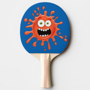 Raquete De Tênis De Mesa Cara Super Assustada Espalhada no Ping Pong Paddle