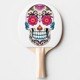 Raquete De Tênis De Mesa Caveira Açucarada - Arte de Tatuagem