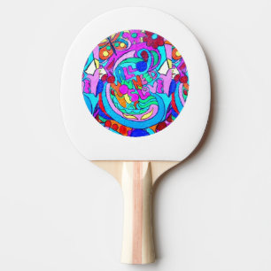 Raquete De Tênis De Mesa círculo de amor hippie