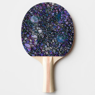 Raquete De Tênis De Mesa Círculos Abstrato de Desenho Mão, Azul, Roxo, Pret