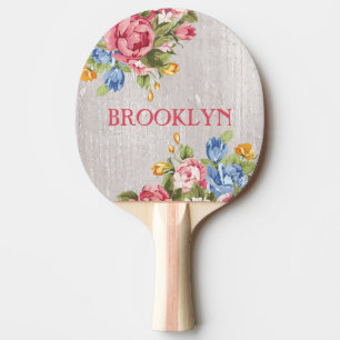 Raquete De Tênis De Mesa Costume floral pá personalizada de Pong do sibilo
