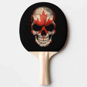 Raquete De Tênis De Mesa Crânio canadense da bandeira