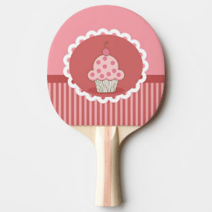 Raquete De Tênis De Mesa Design cor-de-rosa do cupcake