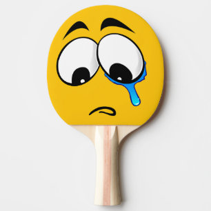 Raquete De Tênis De Mesa Emoji Amarelo Triste