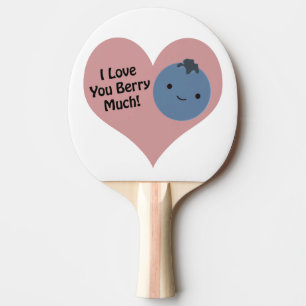 Raquete De Tênis De Mesa Engraçado Eu Te Amo Muito Bonito Kawaii Blueberry