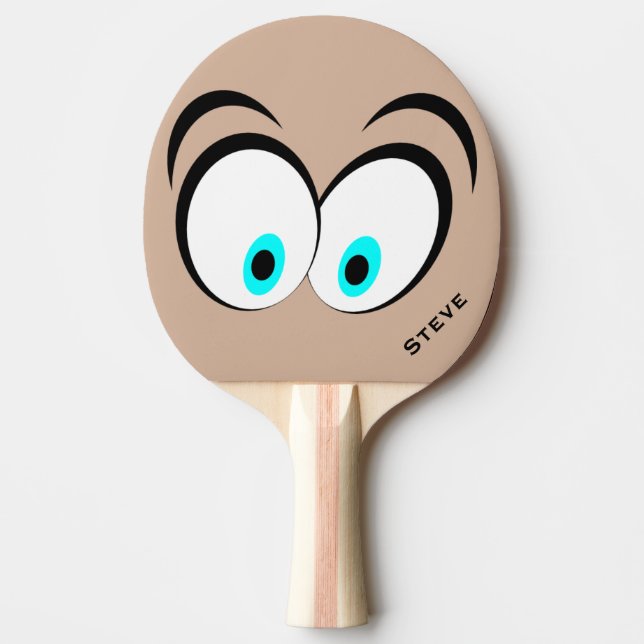 Raquete De Tênis De Mesa Engraçado Olhos Personalizados Ping Pong Pong Padd (Frente)