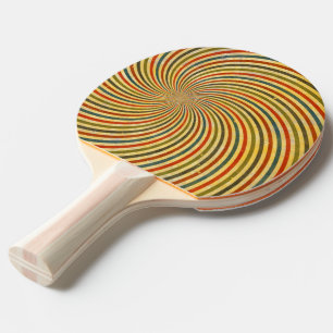 Raquete De Tênis De Mesa Engraçado Retro Grunge Swirl + sua ideia