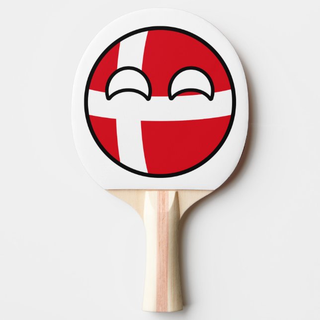 Raquete De Tênis De Mesa Engraçado Tending Geeky Dinamarca Countryball (Frente)