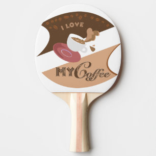 Raquete De Tênis De Mesa Eu Amo Meu Café Retro Java