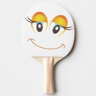 RAQUETE DE TÊNIS DE MESA FELIZ ROSTO DE GAROTA