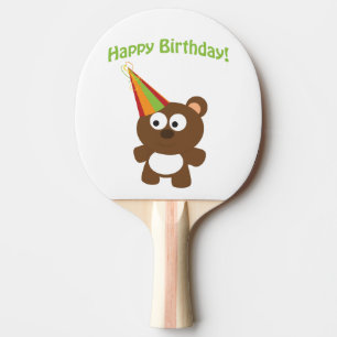 Raquete De Tênis De Mesa Feliz Urso de Aniversário